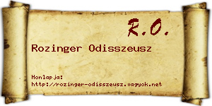 Rozinger Odisszeusz névjegykártya